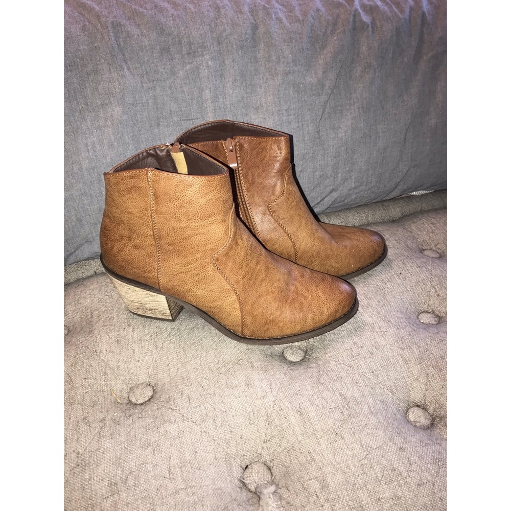 Brown distressed boots